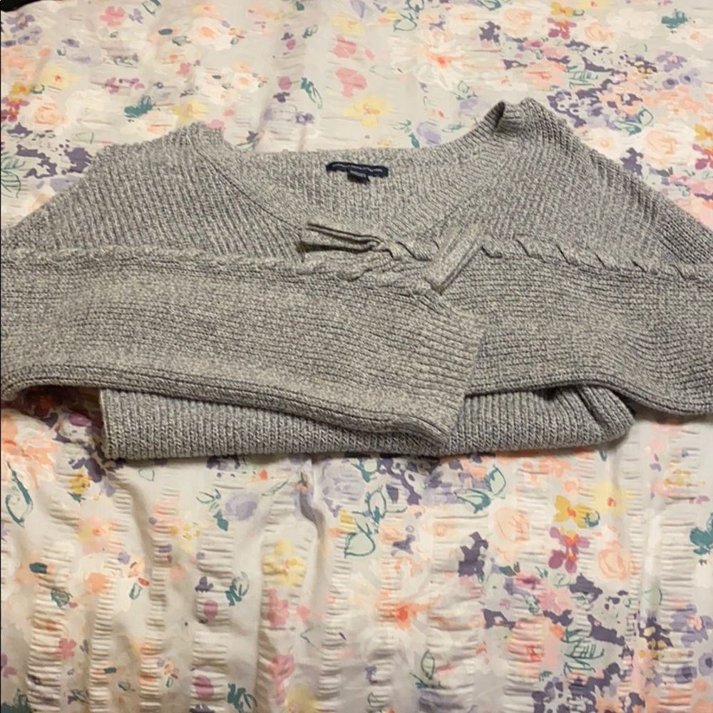 Hollister top, V-neck, knitted sleeve